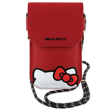 Заредете изображение във визуализатора на галерията – Original HELLO KITTY Handbag Leather Hiding Kitty Cord HKOWBPSCKER red
