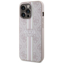 Заредете изображение във визуализатора на галерията – Guess GUHMP13XP4RPSP iPhone 13 Pro Max 6.7" pink/pink hardcase 4G Printed Stripes MagSafe
