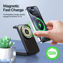 Заредете изображение във визуализатора на галерията – DUZZONA W17 - Foldable Magnetic Wireless Charger Stand 3in1 Compatible with MagSafe 15W
