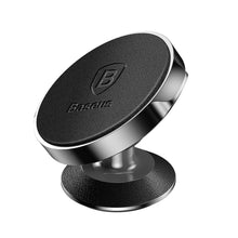 Заредете изображение във визуализатора на галерията – Baseus Small Ears Series Universal Leather Magnetic Car Mount Holder for Car Dashboard black (SUER-F01) - TopMag
