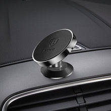Заредете изображение във визуализатора на галерията – Baseus Small Ears Series Universal Leather Magnetic Car Mount Holder for Car Dashboard black (SUER-F01) - TopMag

