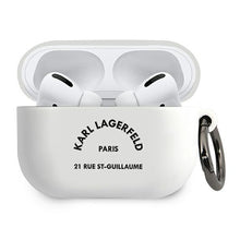 Заредете изображение във визуализатора на галерията – Karl Lagerfeld KLACAPSILRSGWH AirPods Pro cover biały/white Silicone RSG
