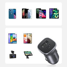 Заредете изображение във визуализатора на галерията – Ugreen fast car charger USB-A / USB-C 30W PD PPS gray (CD130)
