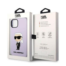 Заредете изображение във визуализатора на галерията – Karl Lagerfeld KLHCP14SSNIKBCU iPhone 14 6.1" hardcase purple/purple Silicone Ikonik
