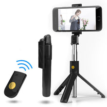 Заредете изображение във визуализатора на галерията – Selfie Stick - with detachable bluetooth remote control and tripod - K07 BLACK
