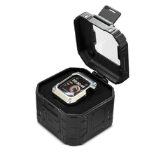 Заредете изображение във визуализатора на галерията – Kingxbar CYF140 2in1 Rugged Case for Apple Watch 8, 7 (45 mm) Stainless Steel with Strap Black
