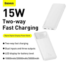 Заредете изображение във визуализатора на галерията – Power bank baseus bipow - 10 000mah lcd quick charge pd15w white ppdml-i01 - TopMag
