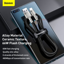 Заредете изображение във визуализатора на галерията – Baseus Cable Cafule Metal - USB to Type C - 66W 0,25 metres (CAKF000001) black
