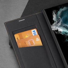 Заредете изображение във визуализатора на галерията – Dux Ducis Skin X2 case Samsung Galaxy S23 Ultra flip case wallet stand black
