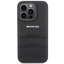 Заредете изображение във визуализатора на галерията – AMG Leather Debossed Lines case for iPhone 15 Pro Max - black
