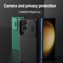 Заредете изображение във визуализатора на галерията – Nillkin CamShield Pro armored case with camera protector for Samsung Galaxy S24 Ultra - green
