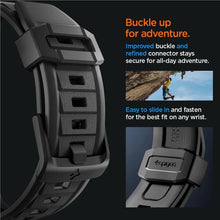 Заредете изображение във визуализатора на галерията – Spigen Rugged Band for Apple Watch 4/5/6/7/8/9/SE/Ultra 1/2 (42/44/45/49mm) - matte black
