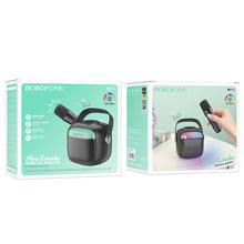 Заредете изображение във визуализатора на галерията – Borofone Portable Bluetooth Speaker BP15 Dazzling mini karaoke with microphone black

