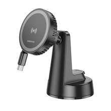 Заредете изображение във визуализатора на галерията – Borofone Car holder BH208 Mona magnetic with induction charging with Type C cable to dashboard black
