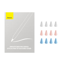 Заредете изображение във визуализатора на галерията – Baseus replaceable silicone tips for a stylus 12pcs. white / blue / pink (soft)
