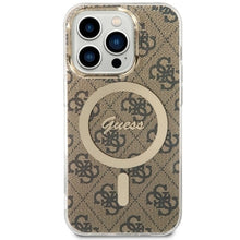 Заредете изображение във визуализатора на галерията – Original Case GUESS hardcase 4G MagSafe GUHMP14LH4STW for Iphone 14 Pro brown
