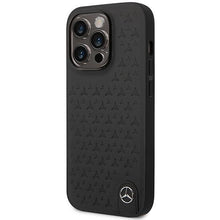 Заредете изображение във визуализатора на галерията – Mercedes MEHCP14L8REMPK iPhone 14 Pro 6.1" black/black hardcase Leather Stars Pattern
