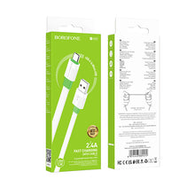 Заредете изображение във визуализатора на галерията – Borofone Cable BX89 Union - USB to Micro USB - 2,4A 1 metre white-green
