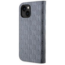Заредете изображение във визуализатора на галерията – Karl Lagerfeld KLBKP14SSAKLHPG iPhone 14 6.1" bookcase silver/silver Saffiano Monogram

