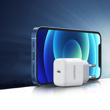 Заредете изображение във визуализатора на галерията – Ugreen small fast charger USB-C PD 20W white (CD241)
