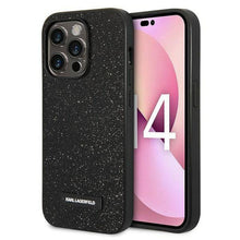 Заредете изображение във визуализатора на галерията – Original faceplate гръб  karl lagerfeld klhcp14xg2elk за iphone 14 pro max (solid glitter plaque logo / black)
