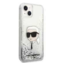Заредете изображение във визуализатора на галерията – Karl Lagerfeld KLHCP14SLNKHCH iPhone 14 6.1" silver/silver hardcase Glitter Karl Head

