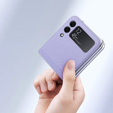 Заредете изображение във визуализатора на галерията – Dux Ducis Bril case for Samsung Galaxy Z Flip 3 PU leather cover purple
