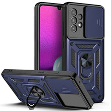 Заредете изображение във визуализатора на галерията – Hybrid Armor Camshield case for Samsung Galaxy A23 5G armored case with camera cover blue
