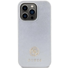 Заредете изображение във визуализатора на галерията – Guess Strass Metal Logo case for iPhone 15 Pro - silver
