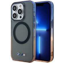 Заредете изображение във визуализатора на галерията – Case BMW BMHMP14XHTGE iPhone 14 Pro Max 6.7" grey/grey hardcase Gradient Bumper MagSafe
