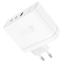 Заредете изображение във визуализатора на галерията – Borofone Wall charger BN11 Imperial - USB + 2xType C - QC 3.0 PD 100W white
