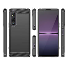 Заредете изображение във визуализатора на галерията – Carbon Case cover for Sony Xperia 1 V flexible silicone carbon cover black

