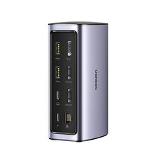 Заредете изображение във визуализатора на галерията – Ugreen Multifunction HUB 12in1 USB C USB HDMI DP RJ45 AUX SD TF gray (CM555)

