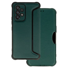 Заредете изображение във визуализатора на галерията – Razor Carbon Book Case for Samsung Galaxy A53 5G dark green
