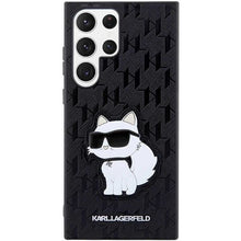 Заредете изображение във визуализатора на галерията – Karl Lagerfeld KLHCS23LSAKLHCPK S23 Ultra S918 hardcase black/black Saffiano Monogram Choupette
