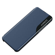 Заредете изображение във визуализатора на галерията – Eco Leather View Case for Samsung S24 Ultra with flap - blue
