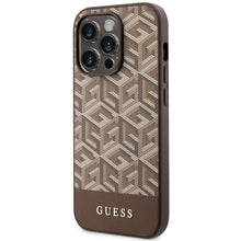 Заредете изображение във визуализатора на галерията – Guess GUHMP14XHGCFSEW iPhone 14 Pro Max 6.7" brown/brown hard case GCube Stripes MagSafe
