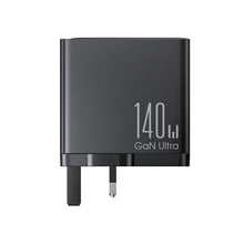Заредете изображение във визуализатора на галерията – GaN charger UK Joyroom JR-TCG05UK 140W 3x USB-C USB-A + USB-C / USB-C cable 240W 1.2m

