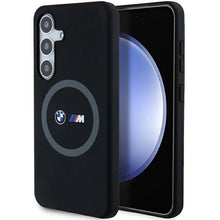 Заредете изображение във визуализатора на галерията – BMW M Silicone Printed Ring MagSafe case for Samsung Galaxy S24 - black
