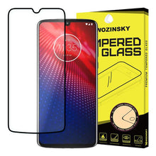 Заредете изображение във визуализатора на галерията – Wozinsky Tempered Glass Full Glue Super Tough Screen Protector Full Coveraged with Frame Case Friendly for Motorola Moto Z4 black
