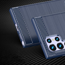 Заредете изображение във визуализатора на галерията – Carbon Case for Samsung Galaxy S23 Ultra flexible silicone carbon cover blue
