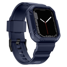 Заредете изображение във визуализатора на галерията – Kingxbar CYF106 2in1 Armored Case for Apple Watch SE, 8, 7, 6, 5, 4, 3, 2, 1 (41, 40, 38 mm) with Strap Blue
