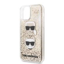 Заредете изображение във визуализатора на галерията – Original Pouch KARL LAGERFELD -  hardcase Liquid Glitter Karl&amp;Choupette KLHCN61KCGLGO for Iphone 11 - gold
