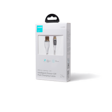 Заредете изображение във визуализатора на галерията – Joyroom fast charging cable with smart switch USB-C - Lightning 2.4A 1.2m white (S-UL012A3)
