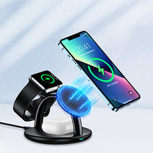 Заредете изображение във визуализатора на галерията – Choetech 3in1 inductive charging station iPhone 12/13/14, AirPods Pro, Apple Watch black (T587-F)
