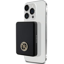 Заредете изображение във визуализатора на галерията – Original Power Bank - GUESS GUPBM3AL4DMK 3000mAh 5W MagSafe 4G Strassed Metal Logo - Black
