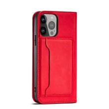 Заредете изображение във визуализатора на галерията – Magnet Card Case case for Samsung Galaxy S23+ flip cover wallet stand red

