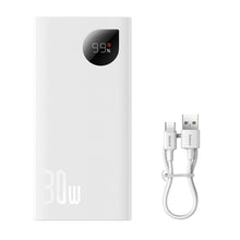 Заредете изображение във визуализатора на галерията – Baseus Adaman2 power bank with digital display 2x USB-A / 1x USB-C 10000mAh 30W - white
