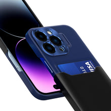 Заредете изображение във визуализатора на галерията – Leather Stand Case for Samsung Galaxy S23+ cover card wallet with stand blue
