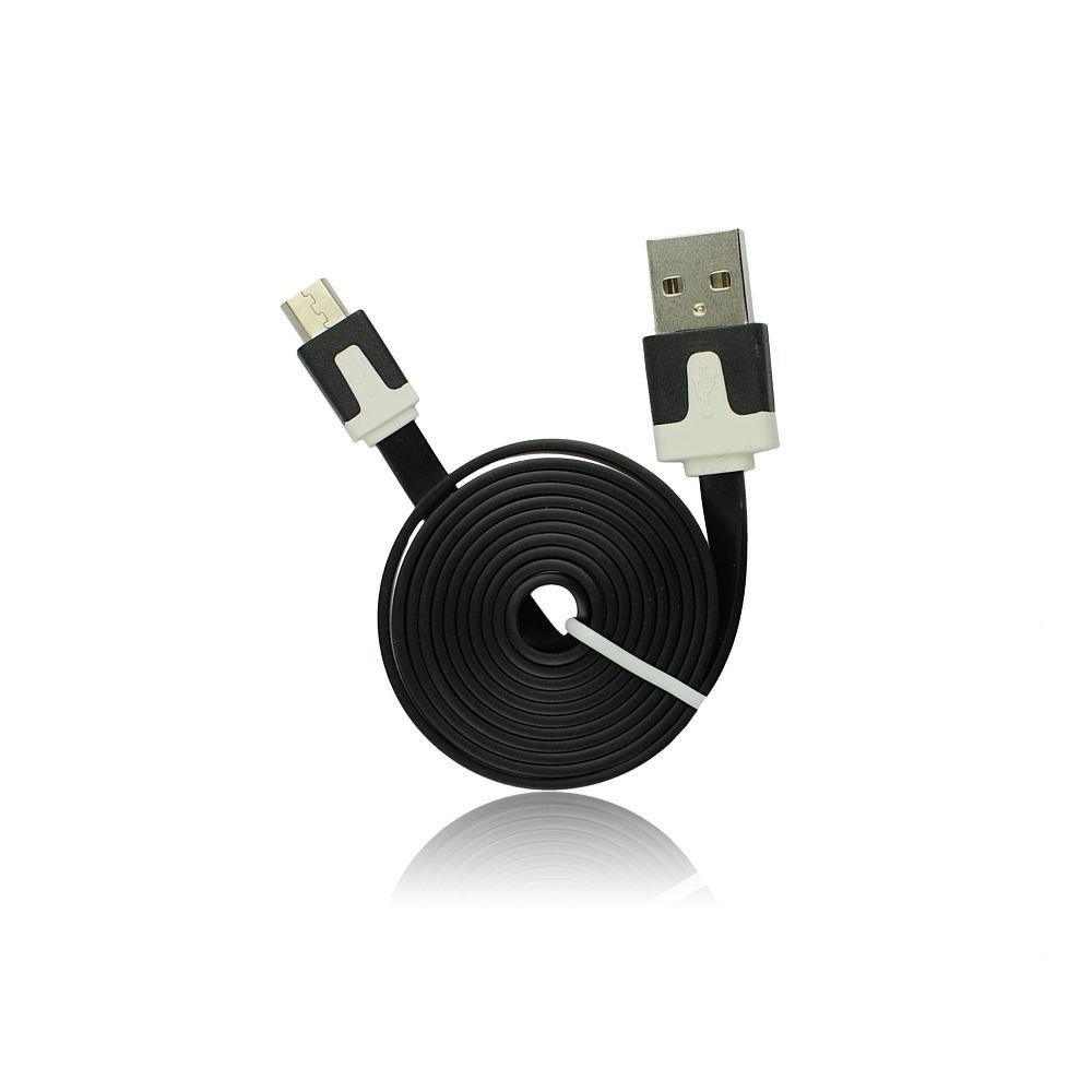Кабел плосък USB към micro 2м черен - само за 4.99 лв